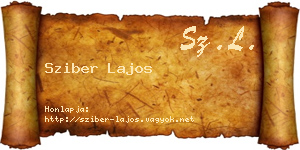 Sziber Lajos névjegykártya